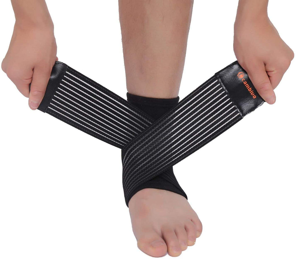 CAMBIVO 2 x Knöchelbandage, Sprunggelenk Bandage mit Klettverschluss, Kompression-Fußbandage für Damen und Herren, Volleyball, Laufen, Fitness